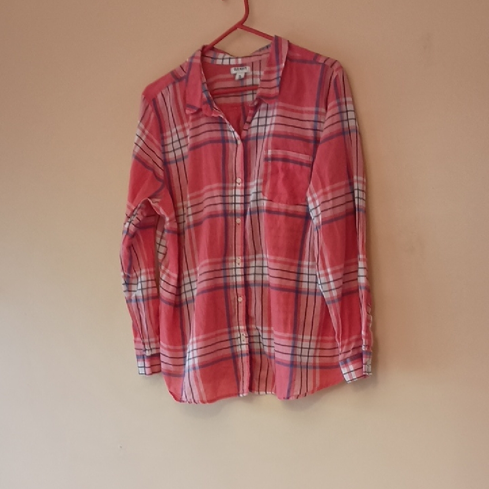 Old Navy Women's Plaid Button-Up Shirt, Sz XXL